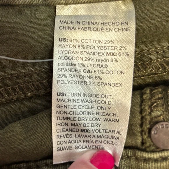 Chico’s Pull On Jegging Pants Olive Green NWT Size 20 Chico’s 4 - Picture 4 of 6
